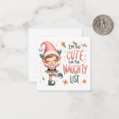 Schattigee kerstbriefjes notitiekaartje (Voorkant / Achterkant in situ)