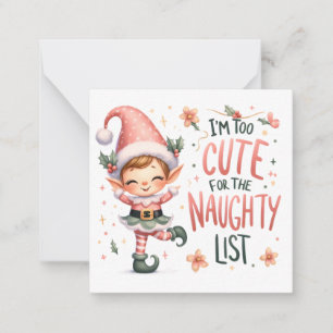 Schattigee kerstbriefjes notitiekaartje