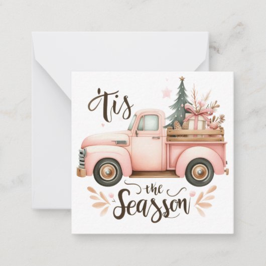 Schattigee kerstbriefjes notitiekaartje (Voorkant)