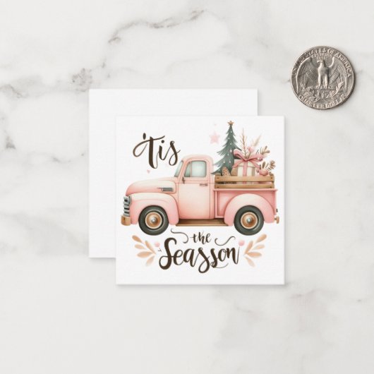 Schattigee kerstbriefjes notitiekaartje (Voorkant / Achterkant in situ)