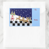 Schattigee kerstcadeau label stickers met kerstman (Tas)