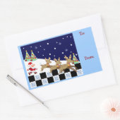 Schattigee kerstcadeau label stickers met kerstman (Envelop)