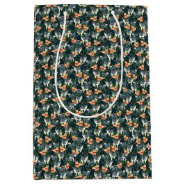 Schattigee Kerstcadeau Tas met Feestelijke Katten Medium Cadeauzakje