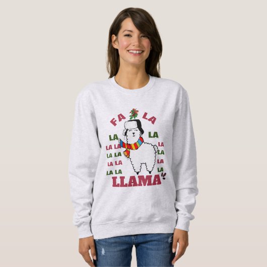 Schattigee kerstcadeaus, Funny Fa La Llama Humor Trui (Voorkant volledig)