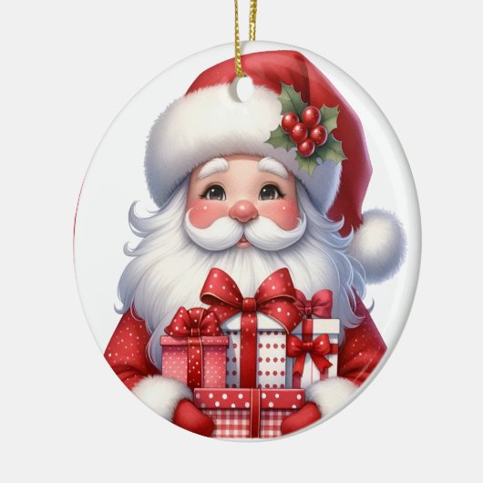 Schattigee Kerstcadeau's Naam en datum toevoegen Keramisch Ornament (Links)