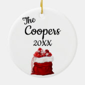 Schattigee Kerstcadeau's Naam en datum toevoegen Keramisch Ornament (Achterkant)