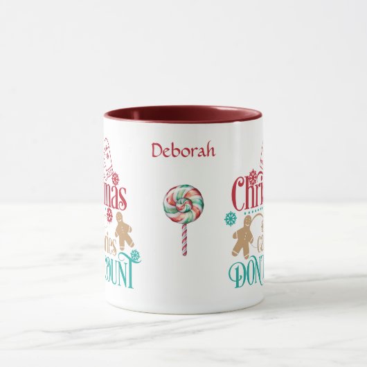 Schattigee kerstcalorieën tellen geen koekje mok (Midden)