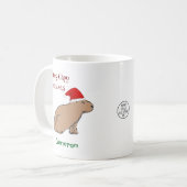 Schattigee kerstcapibara dierlijke kerstmuts koffiemok (Voorkant links)