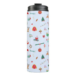 Schattigee kerstdetails reizen in de winter thermosbeker