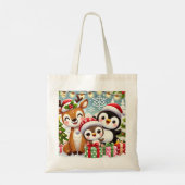 Schattigee Kerstdieren Design Bag Tote Bag (Achterkant)