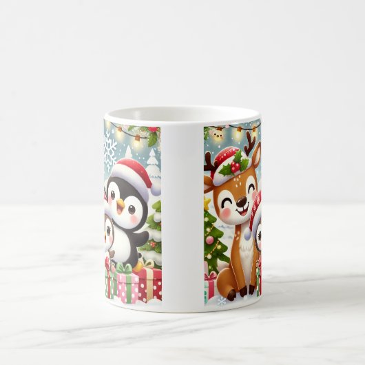 Schattigee Kerstdieren Design Mok (Center)