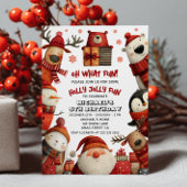 Schattigee Kerstdieren Feestelijke Kerstman Kinder Kaart