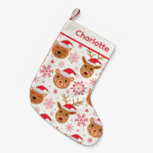 Schattigee Kerstdieren Kat, beer en rendier Kleine Kerstsok (Voorkant (Hangend))