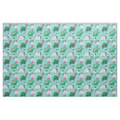 Schattigee kerstdinosaurussen op blauw stof (Fat Quarter)