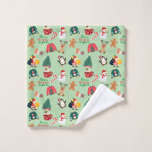 Schattigee kerstdoek bad handdoek (Wasdoekje)