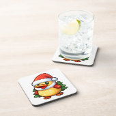 Schattigee kersteend in kerstmuts bier onderzetter (Rechterzijde)