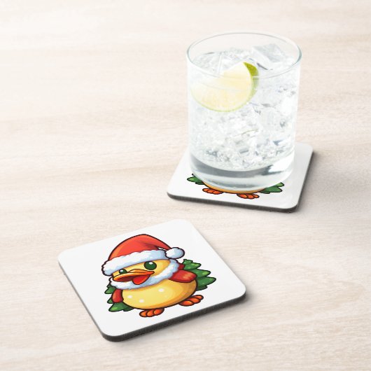 Schattigee kersteend in kerstmuts bier onderzetter (Rechterzijde)