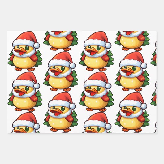 Schattigee kersteend in kerstmuts inpakpapier vel (Voorkant 2)