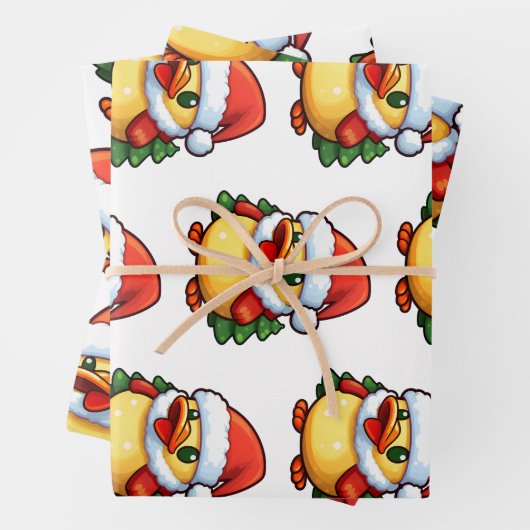 Schattigee kersteend in kerstmuts inpakpapier vel (In situ)