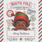 Schattigee Kerstelf speciale levering van Santa Sticker (Voorkant)