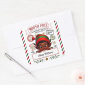 Schattigee Kerstelf speciale levering van Santa Vierkante Sticker (Envelop)
