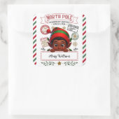 Schattigee Kerstelf speciale levering van Santa Vierkante Sticker (Tas)