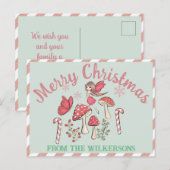 Schattigee kerstfee en paddenstoelen briefkaart (Voorkant / Achterkant)