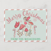 Schattigee kerstfee en paddenstoelen briefkaart (Voorkant)