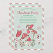 Schattigee kerstfee en paddenstoelen kaart (Voorkant / Achterkant)