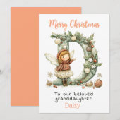 Schattigee kerstfee gepersonaliseerde kleindochter feestdagenkaart (Voorkant / Achterkant)