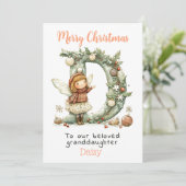Schattigee kerstfee gepersonaliseerde kleindochter feestdagenkaart (Staand voorkant)