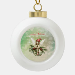 Schattigee kerstfee op een Ornament