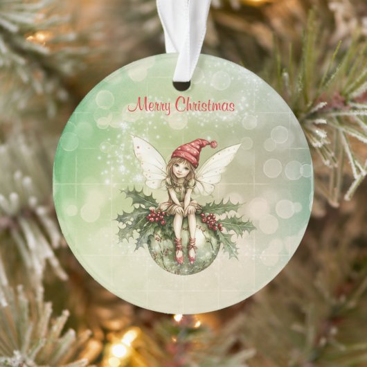 Schattigee kerstfee op een Ornament (Boom)