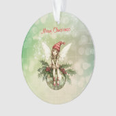 Schattigee kerstfee op een Ornament (voorkant)