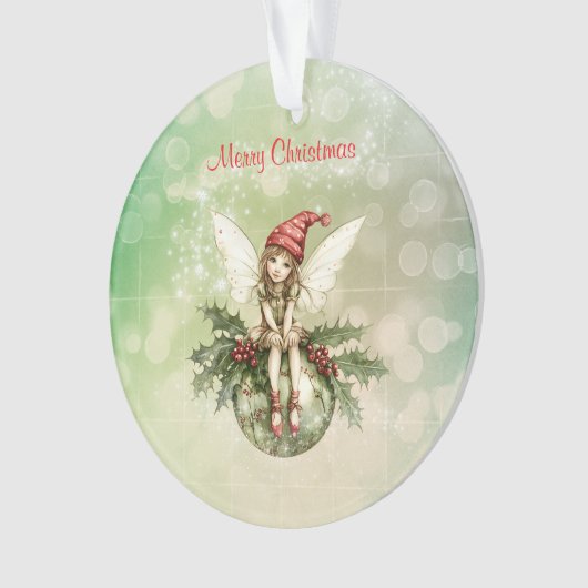 Schattigee kerstfee op een Ornament (voorkant)