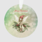 Schattigee kerstfee op een Ornament (voorkant)