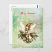 Schattigee kerstfee op een Ornament Briefkaart (Voorkant / Achterkant)