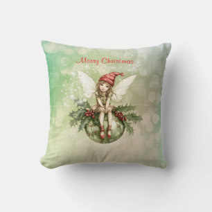Schattigee kerstfee op een Ornament Kussen