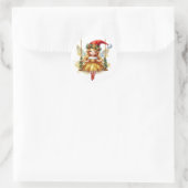Schattigee kerstfee ronde sticker (Tas)