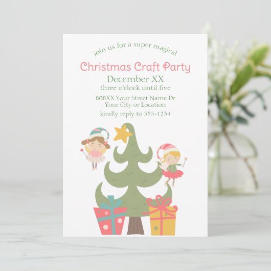 Schattigee Kerstfeeën Kaart (Staand voorkant)