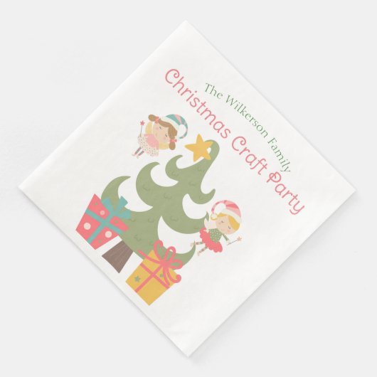 Schattigee Kerstfeeën Servet (Hoek)