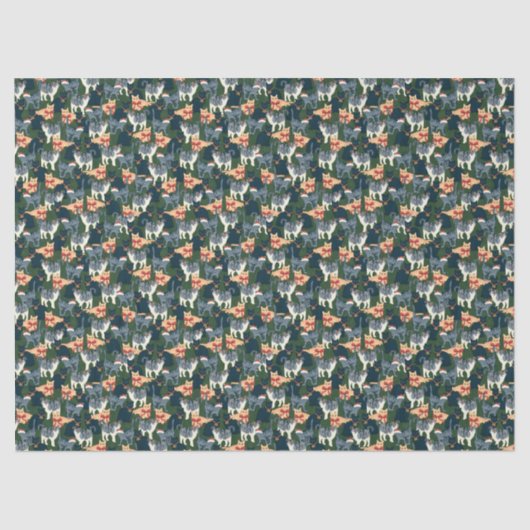 Schattigee kerstfeestkatten tissuepapier (Voorkant)