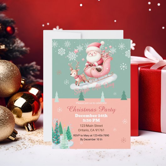 Schattigee kerstfeestuitnodigingen kaart