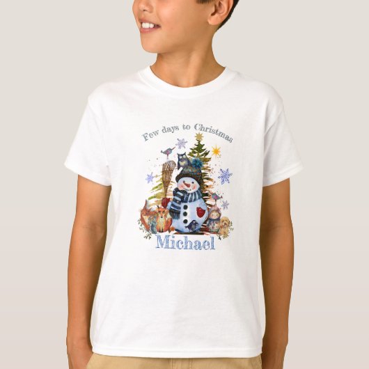 Schattigee Kerstfiguren wit T-Shirt (Voorkant)