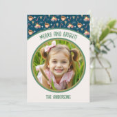 Schattigee Kerstfoto Hot Cocoa Party Feestdagenkaart (Staand voorkant)