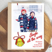 Schattigee kerstfoto Jingle All the Way Feestdagenkaart