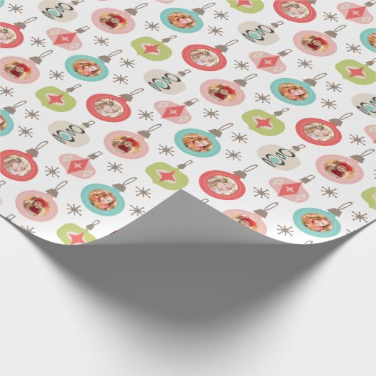 Schattigee kerstfotocollage cadeaupapier (Hoek)