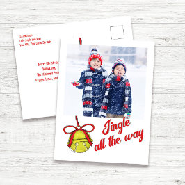 Schattigee kerstfotokaart Jingle All the Way Feestdagenkaart