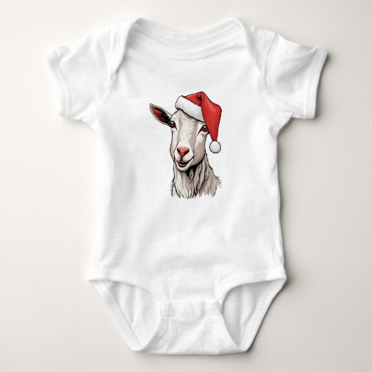 Schattigee kerstgeit met kerstmuts, vakantiegeit romper (Voorkant)