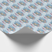 Schattigee kerstgeit op de Noordpool Cadeaupapier (Hoek)